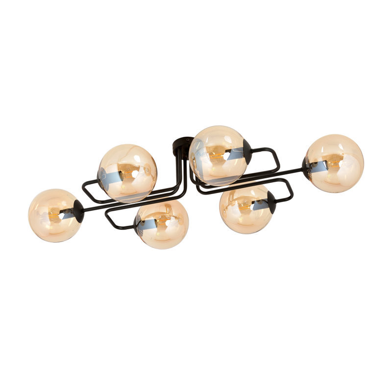 Cadesia Glass Semi Flush Mount, Amber