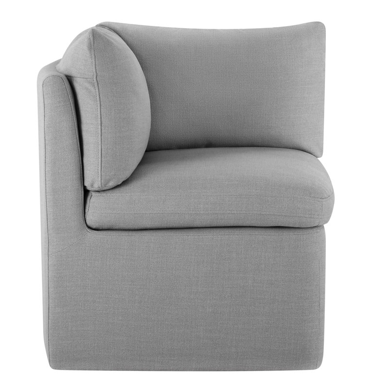 Chaise d'angle Alayaa, Lin performance gris Effie 