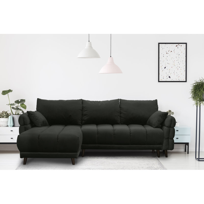 Casas 5 Seater Sofa Bed, Left Hand Facing, Black, Black