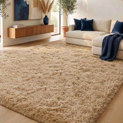 Tapis chameau pour le salon, tapis moelleux moelleux pour la chambre à coucher, tapis décoratif à ressorts pour une utilisation quotidienne, tapis antidérapant de mise à niveau, idéal pour les endroits très passants à l'intérieur