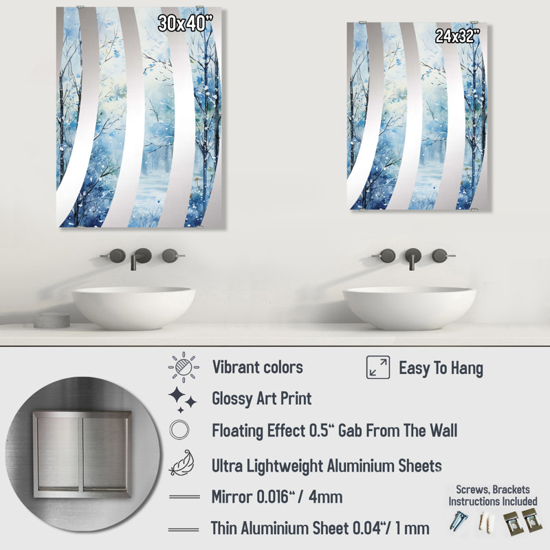 Miroir mural Defeo - Winter Landscape MIR136937, 32 po x 24 po