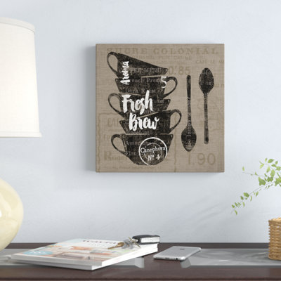 "Linen Coffee III" par Sue Schlabach, impression sur toile non encadrée
