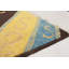 Tapis unique en laine noué à la main jaune et brun 9 pi 2 po x 11 pi 10 po style années 2010 Areia