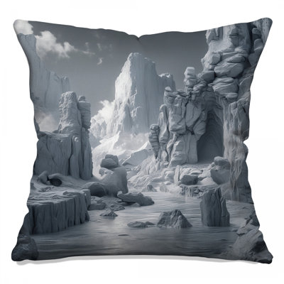 Frozen Mountain Landscape Double Sided Throw Pillows