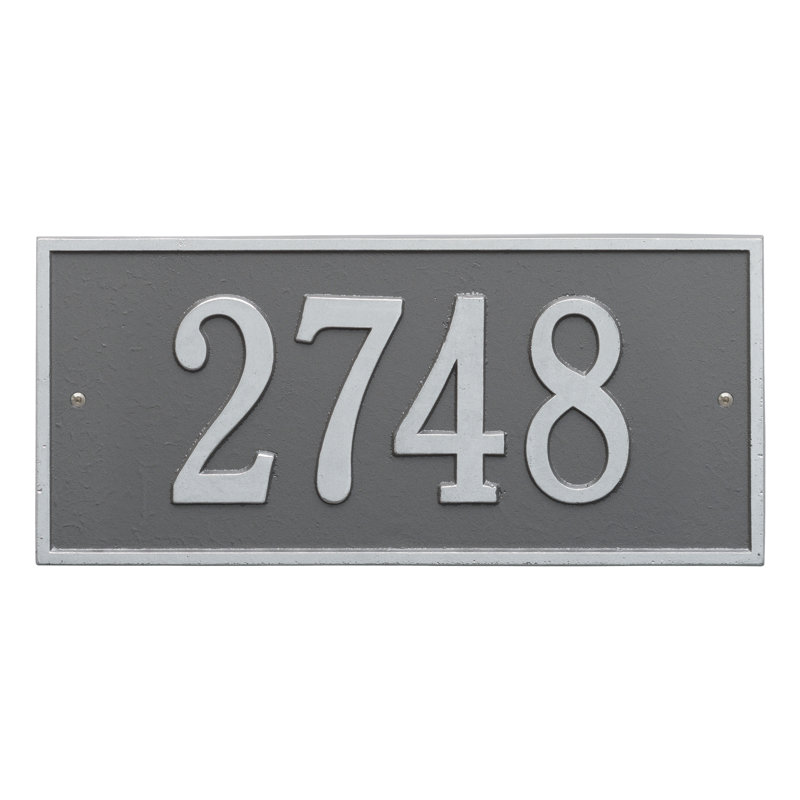Hartford 1-Line Wall Address Plaque, Pewter and Silver, Yes