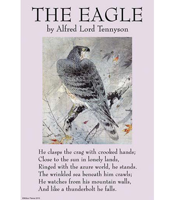 « the eagle » par alfred tennyson, affiche rétro