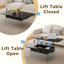 Table basse moderne à plateau relevable en faux marbre avec compartiment caché-112495811