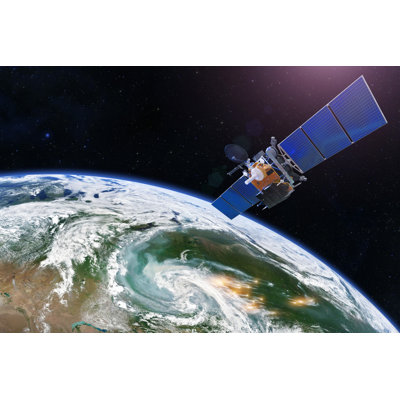 Satellite Above The Earth - Wrapped Canvas Print