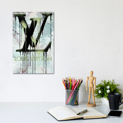Grunged and Dripping LV 1 Piece Wrapped Canvas Wall Art