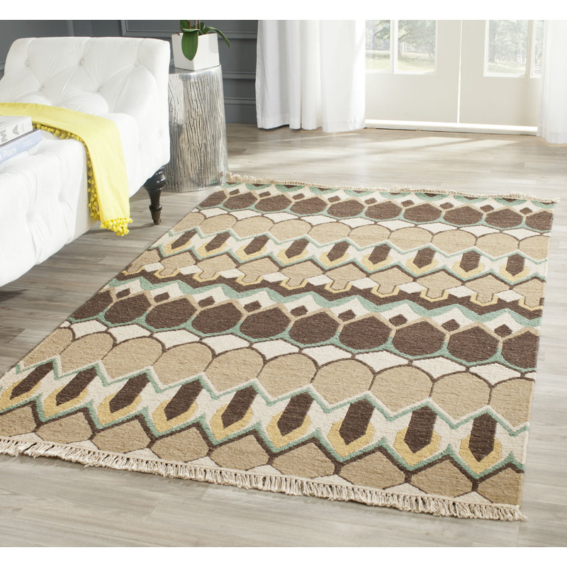 Brunson Flatweave Wool Beige/Brown Rug