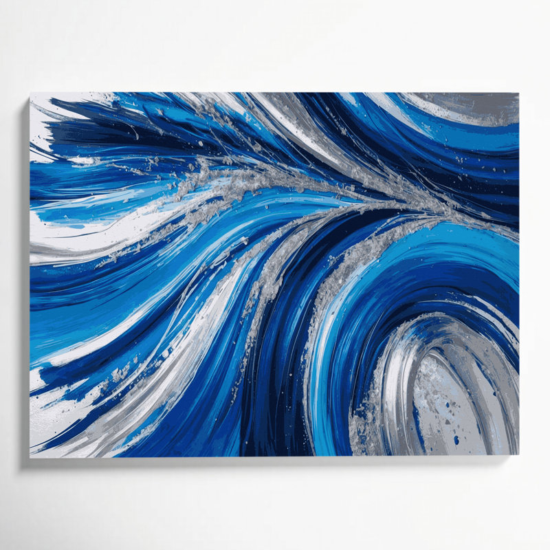 Lyrical Abstraction 88 Blue Canvas Wall Art, 16" H x 20" W