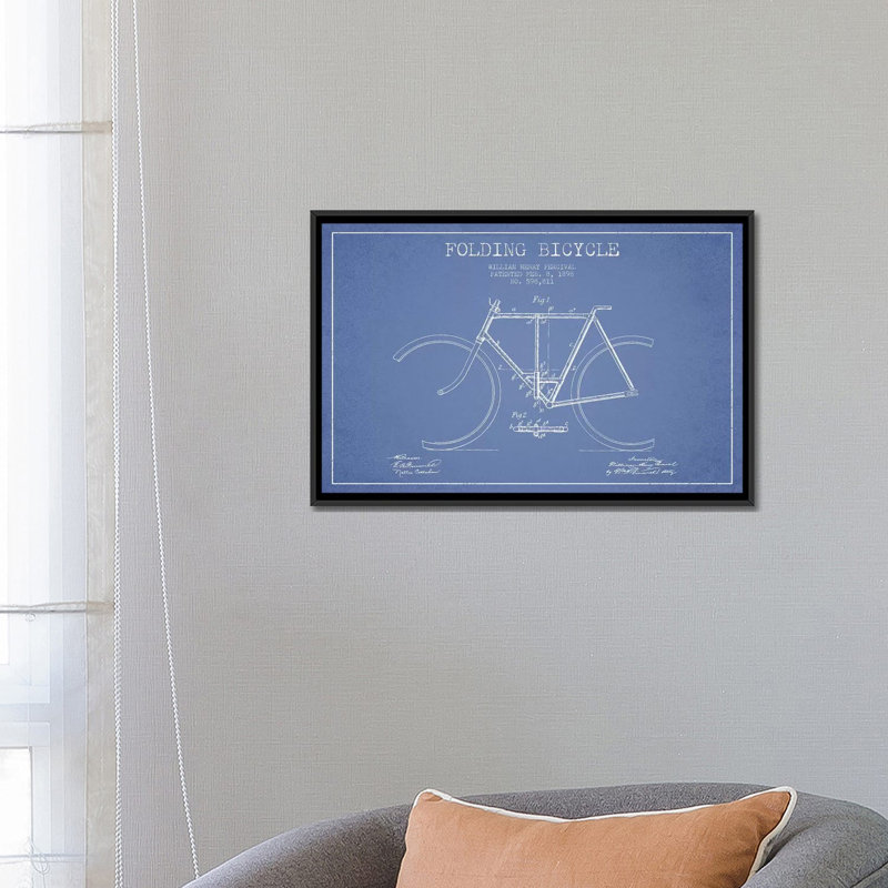 « w.h. percival plianted bicycle », reproduction d’impression sur toile, H 40 po x l 60 po x P 1,5 po, Toile avec cadre noir