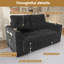 2 Seater Convertible Chenille Sofa Bed with Storage-1313392762
