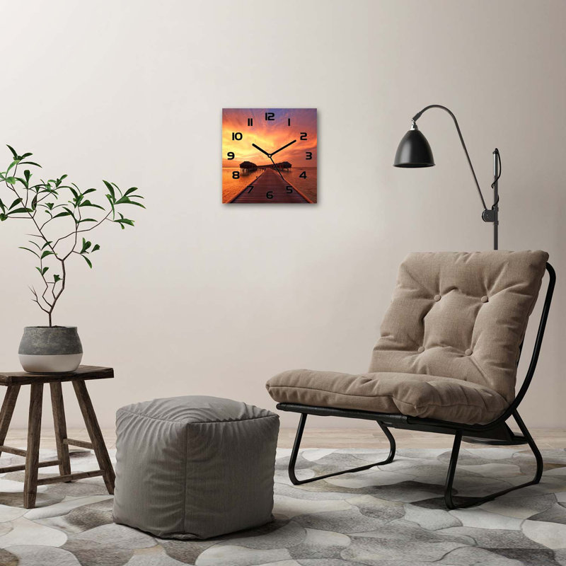 Joe-James Glass Wall Clock, Black