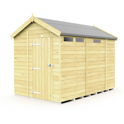 7ft x 9ft Apex Security Shed - Single Door