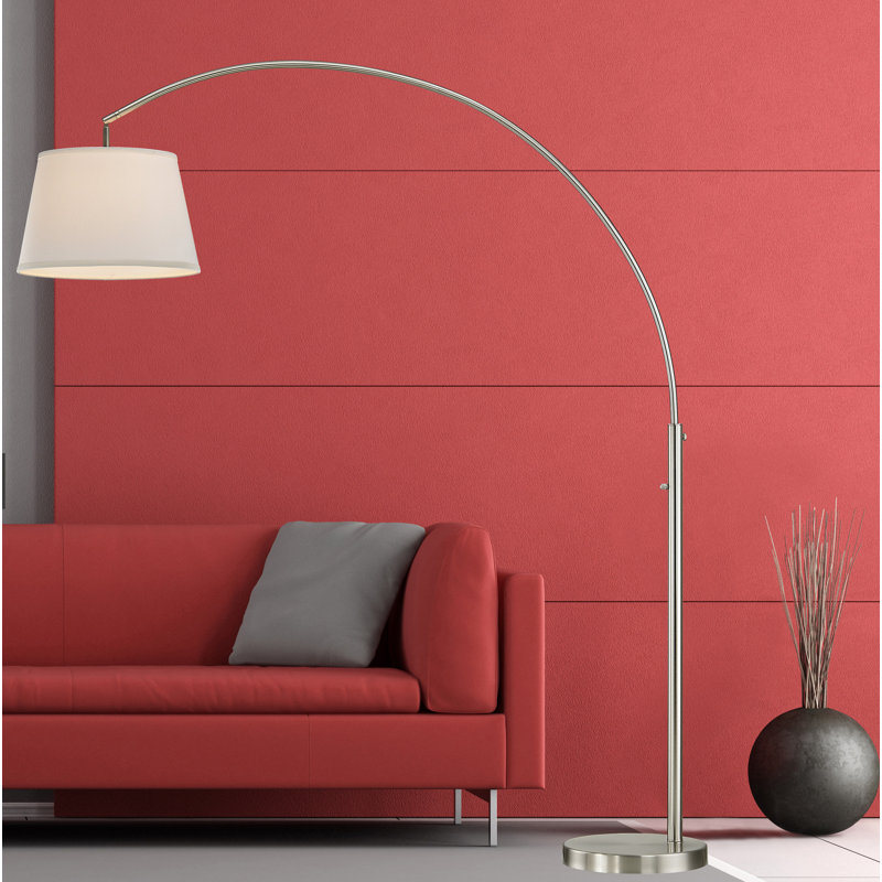 Lampe sur pied en arche 79" Malchow, Nickel brossé