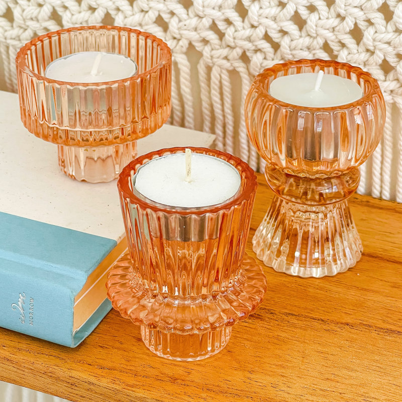3'' H Glass Tabletop, Rose Gold