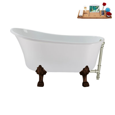 51.2'' x 25.6'' Freestanding Soaking Acrylic Bathtub
