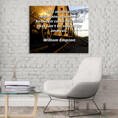 ArtsyQuotes Gallery Wrapped Canvas By William Empson: "Life involves maintaining oneself between contradictions that can’t be solved by analysis."