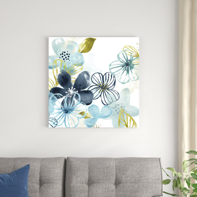 «Aqua Flora I» par June Erica Vess, impression sur toile tendue, H 30 po x l 30 po x P 1,25 po