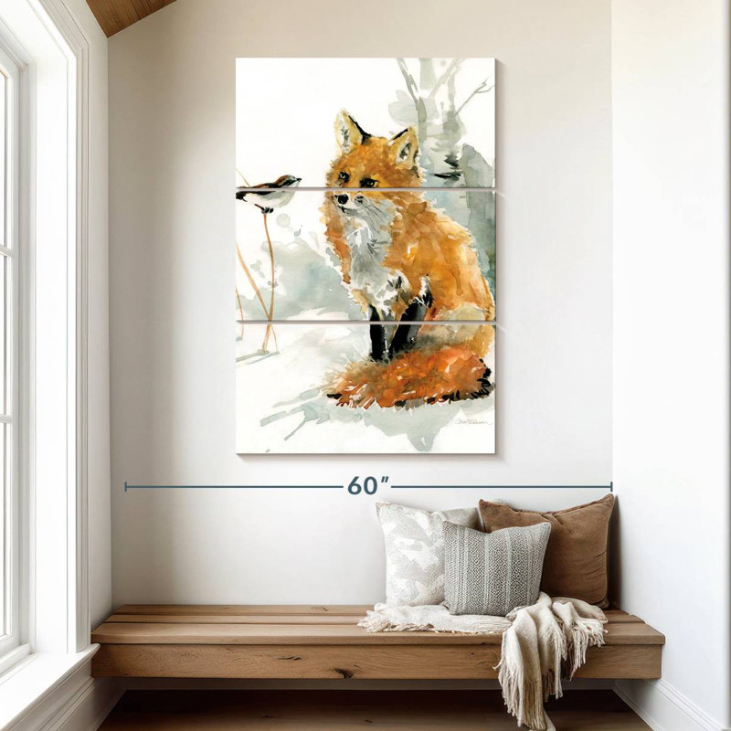 Brampt Fox And Friend, 50" H x 32" W