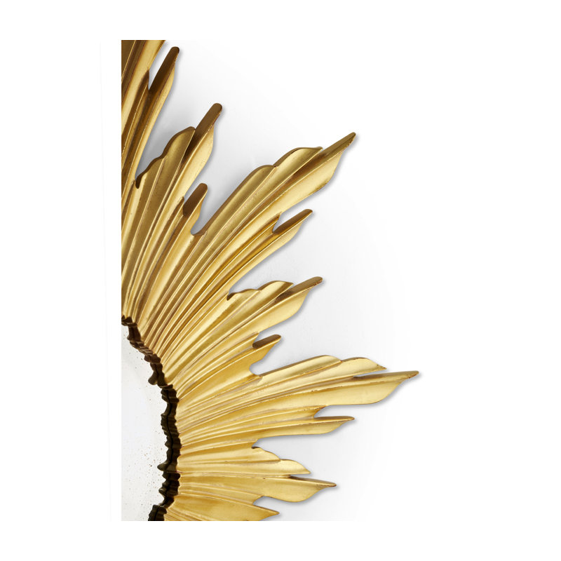 Versailles Flat Glass Wall Mirror, Light Antique Gold-Leaf