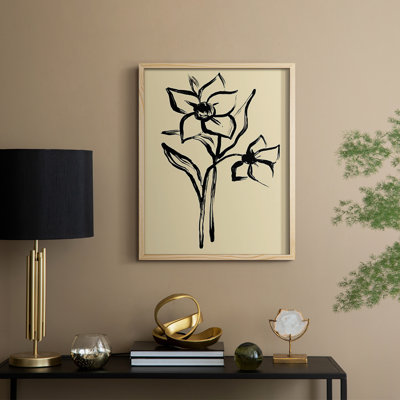 Inkwash Floral II Framed Print - Solid Wood