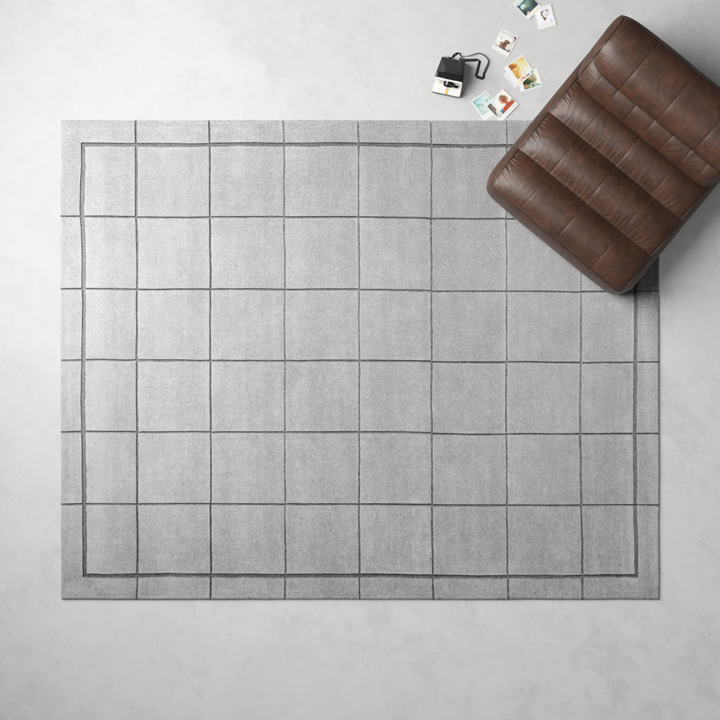 Mallory Sterling Grey Hand Tufted Area Rug, Rectangle 5' x 8'