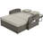 PE Wicker Rattan Double Chaise Lounge, 2-Person Reclining Daybed With Adjustable Back And Cushions, Free Furniture Protection Cover,Gray-1671993660