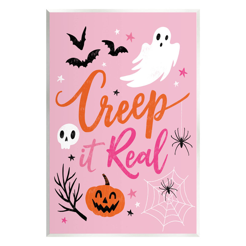 «Creep It Real Pink Halloween» par Nina Seven, impression sans cadre sur panneau de fibres à densité moyenne