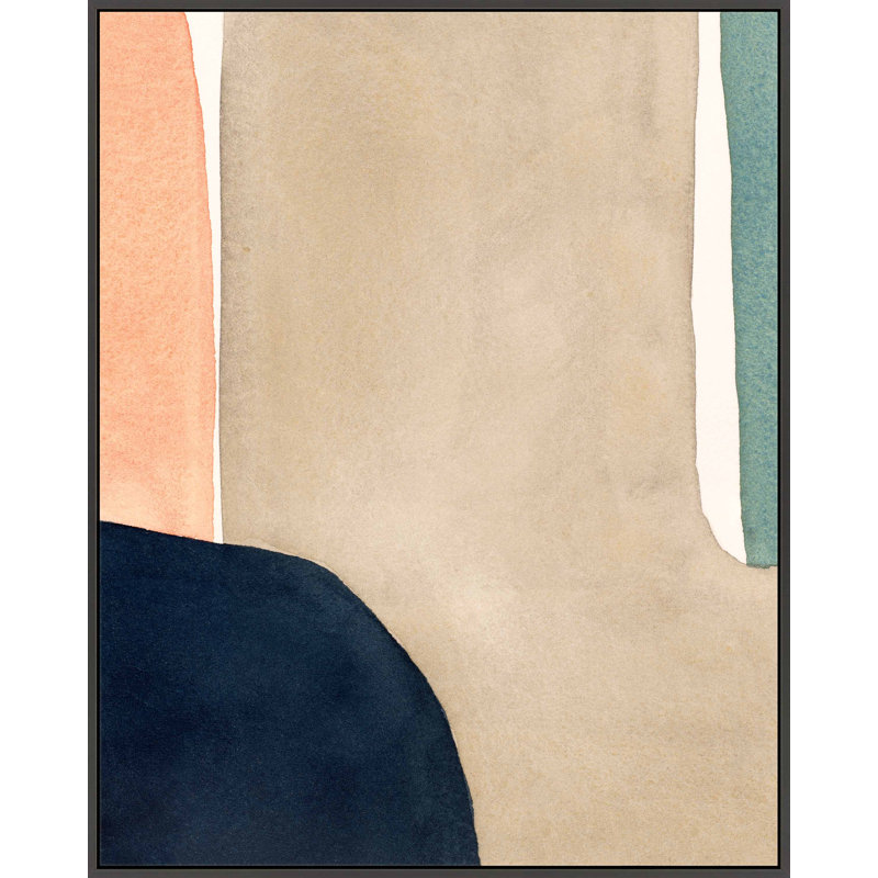 Hazy Gray Print by Julia Balfour, Black Picture Framed Canvas, 30" H x 38" W x 1.25" D