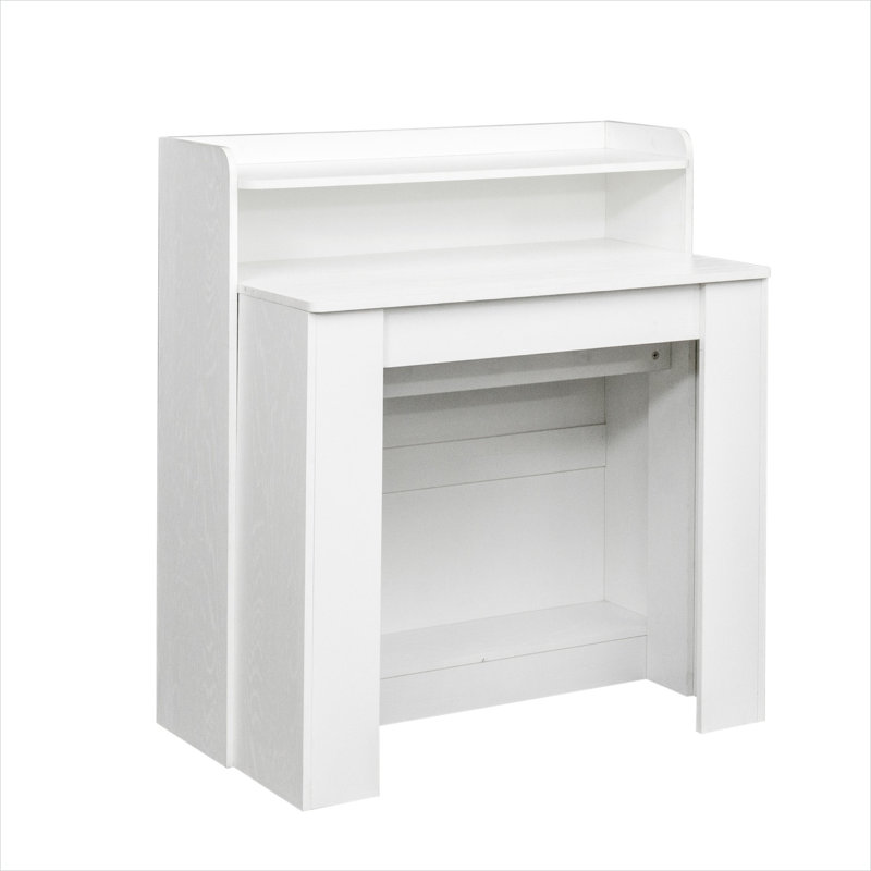 12-Seater Extendable Rectangular Dining Table in Crisp White MDF and Particle Board