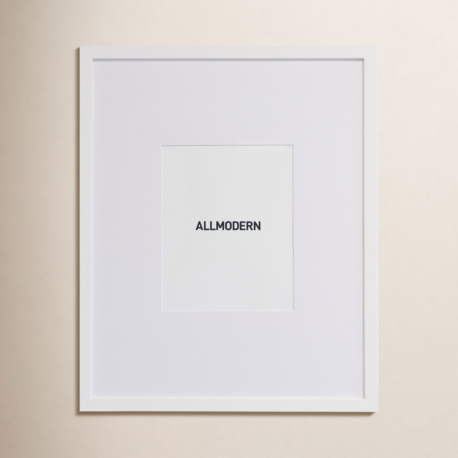 Capullo Wood Matte Picture Frame with Mat, 8" x 10", White, 16" x 20"