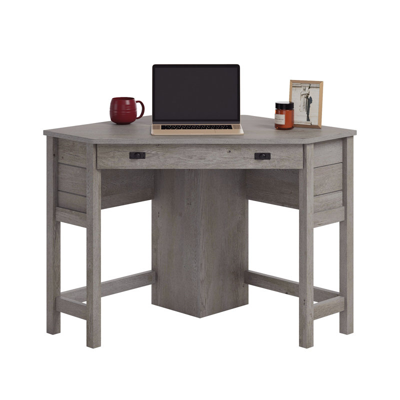 Bureau d'ordinateur de coin, finition brune