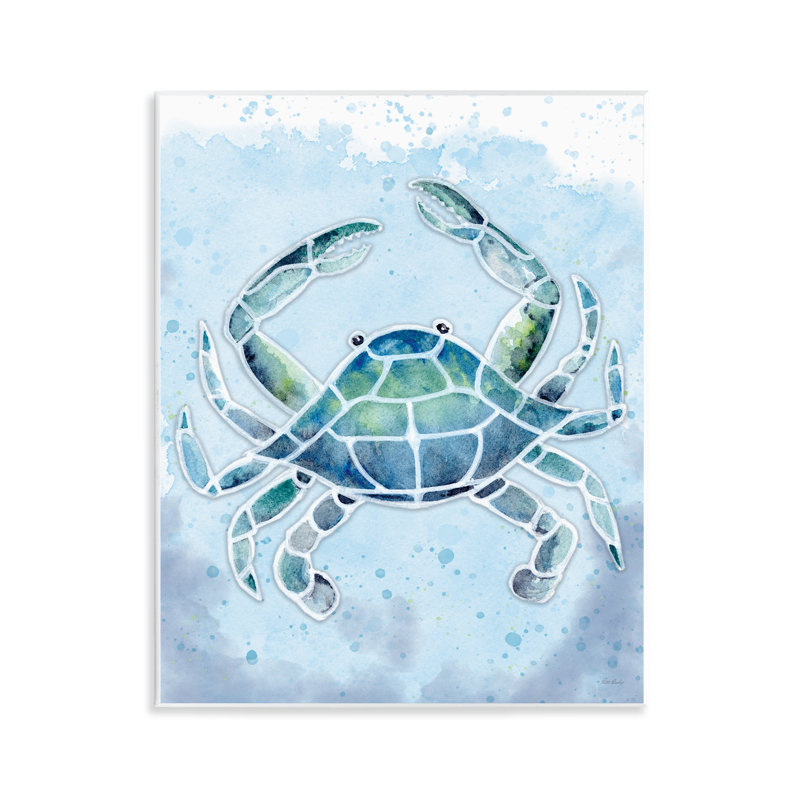 Art mural sur plaque de crabe en verre coloré par Patti Bishop