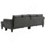 Canapé modulaire convertible avec rangement, canapé en L, canapé à quatre places, canapé modulaire en tissu de lin moderne pour le salon, gris