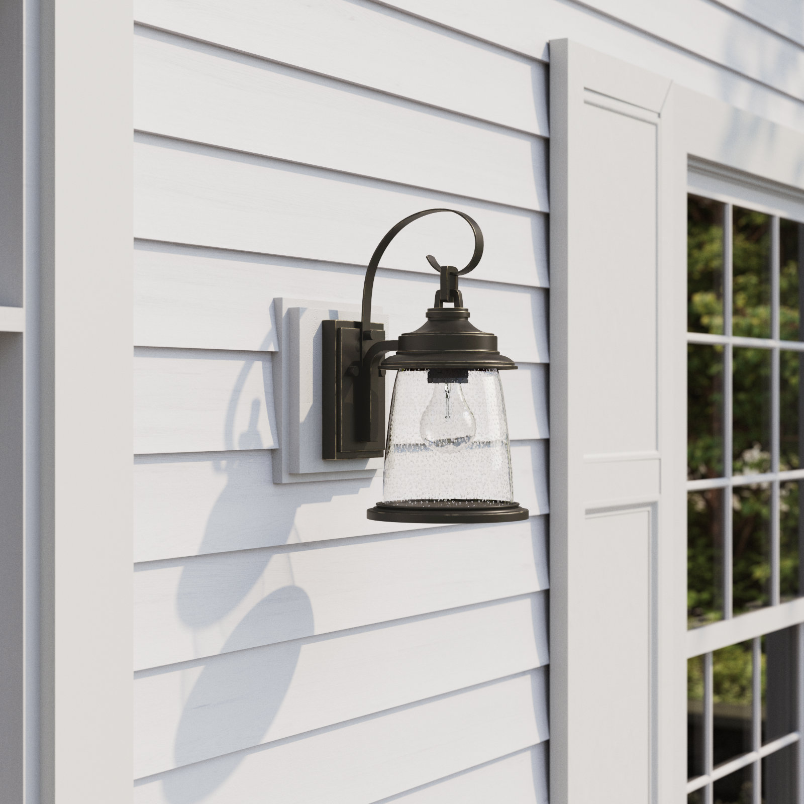 Single Light Bell Outdoor Wall Light, 16" H x 8.63" W x 10.25" D, Antique Bronze