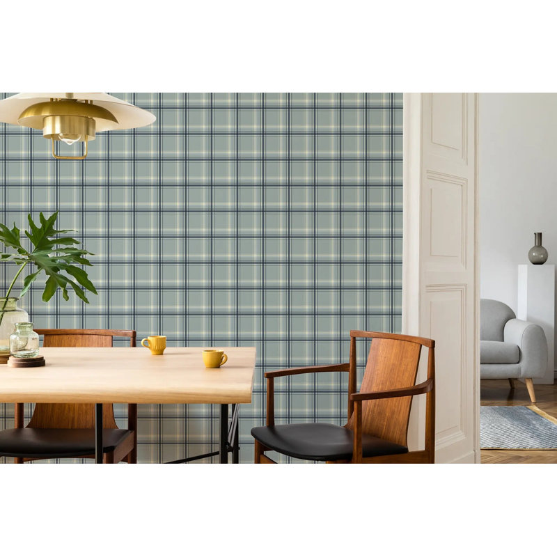 Tartan Ashcroft, Pale Mineral Blue, Peel & Stick