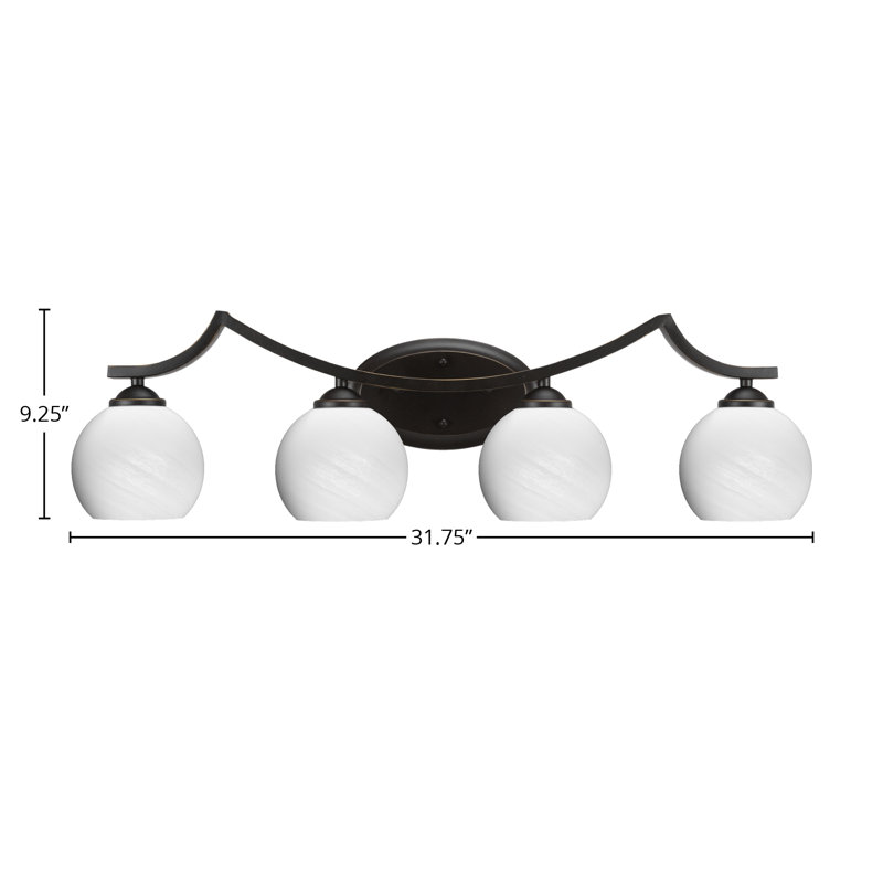 Zilo 4 Light Bath Bar, White, Gray
