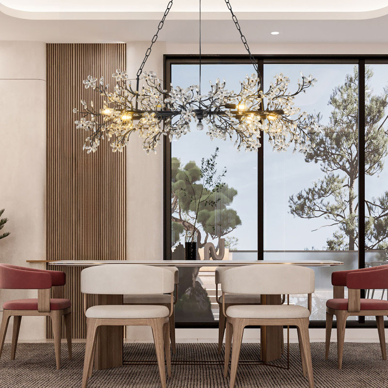 Lustres en cristal modernes pour salle à manger, îlot de cuisine, Noir mat
