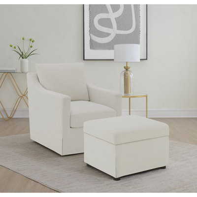 Fauteuil d'appoint pivotant beige Merced