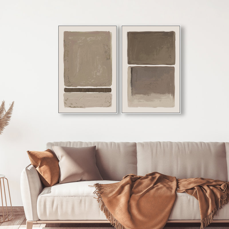 Clay Blocks Set Canvas Abstract Print by Oliver Gal, Black Frame, 10 x 15, 31"H x 46"W, White Floater Frame