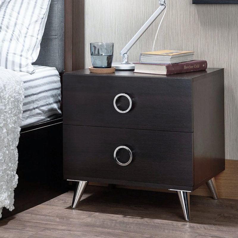 Chambre à coucher 2 Table de chevet - Pieds en plastique avec qualité argentée