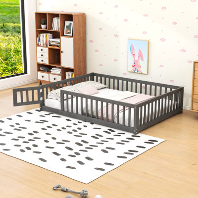 Floor Bed with Safety Guardrails
