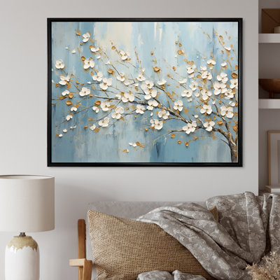 Peacefulness White Blue Dogwood - Dogwood Canvas Print