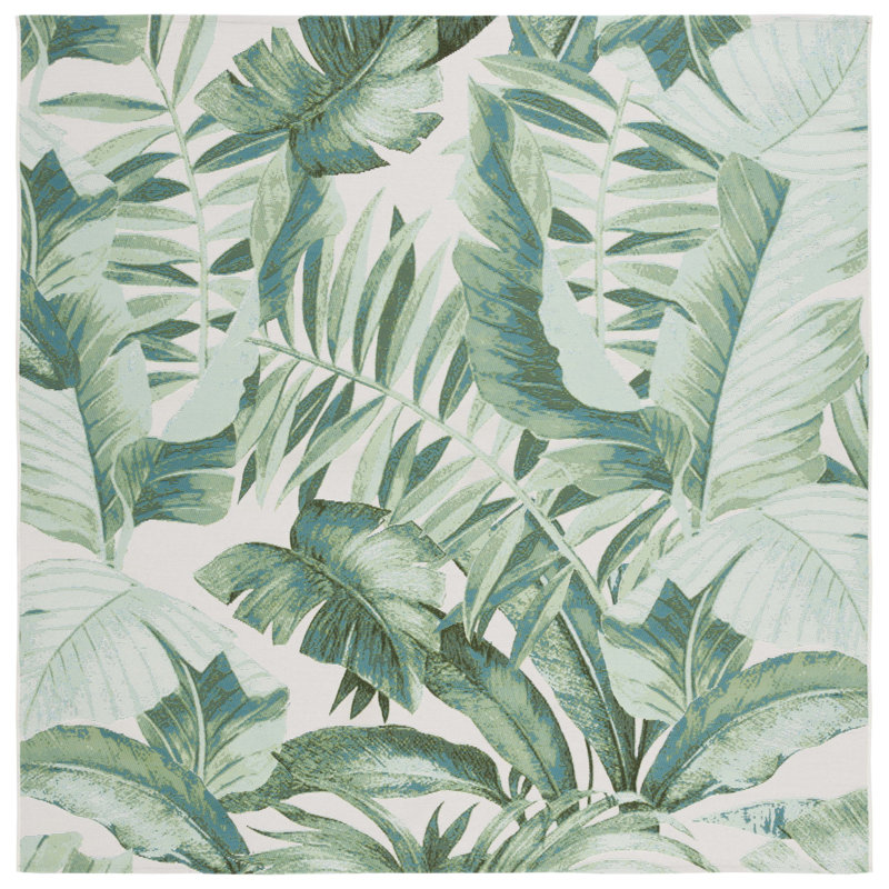Adesola 500 Performance Floral Indoor/Outdoor Area Rug, Square 6'6"