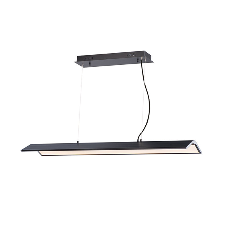 Luminaire suspendu géométrique à del unique/à 1 lumière Mershon, H 124 po x l 34,75 po x P 10,25 po