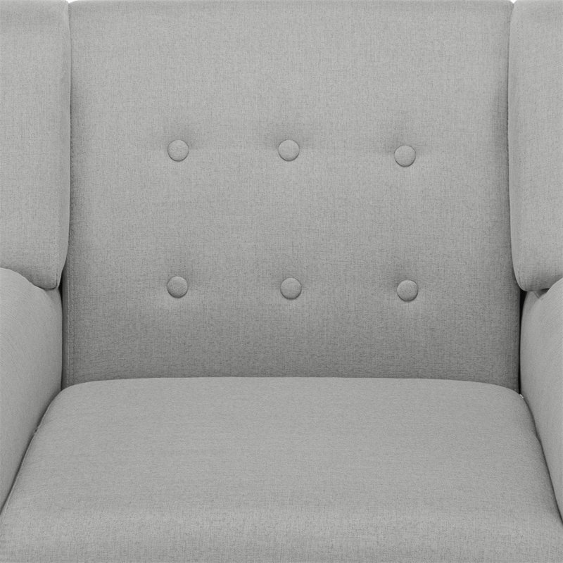 Fauteuil capitonné l 28,8 po Chineye, Mélange de polyester gris