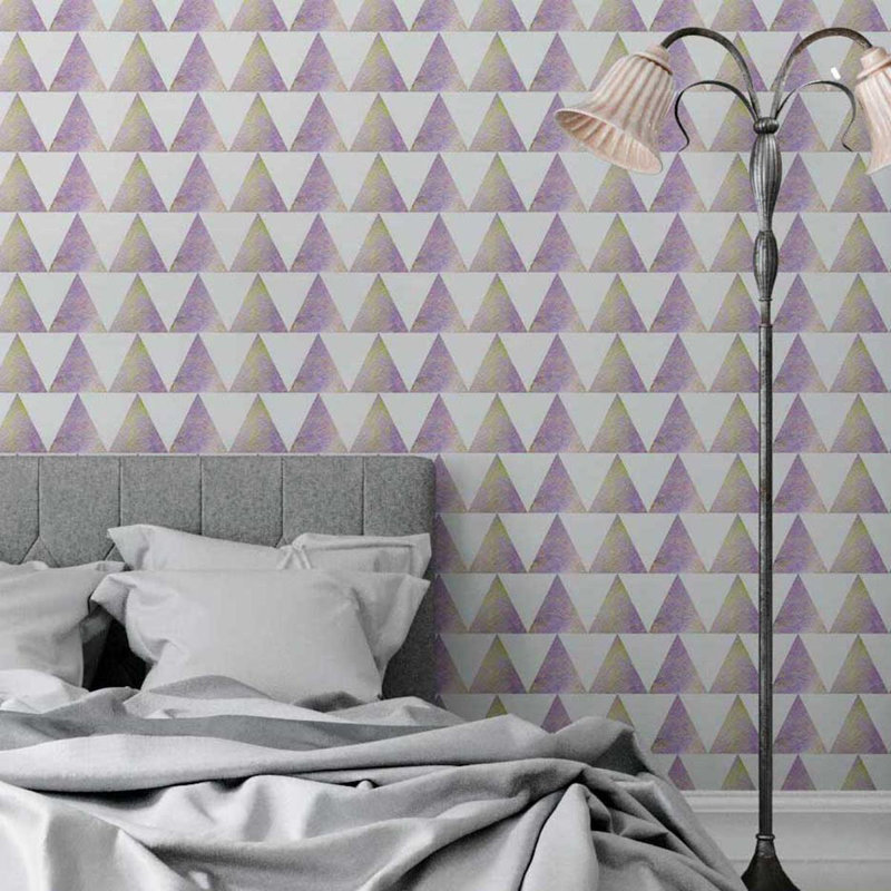 Rouleau de papier peint adhésif lisse L 8,5 pi x l 24 po Triangles