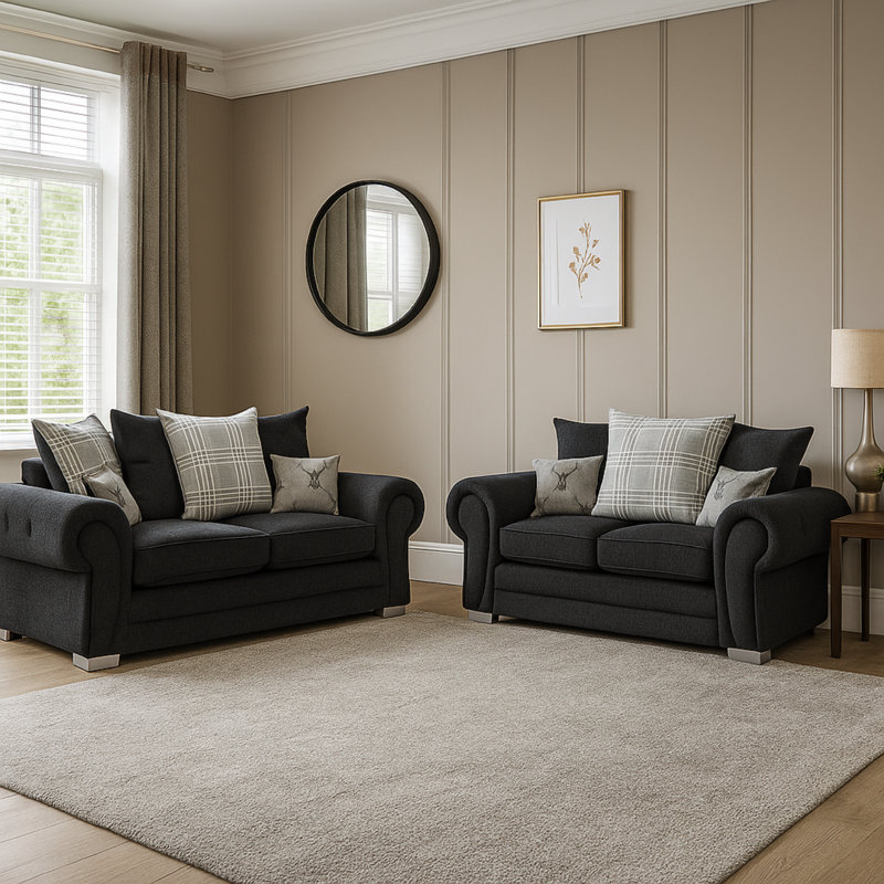 2 - Piece Living Room Set, Black